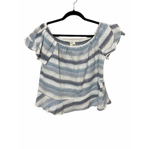 Ganji LA Striped Off The Shoulder Blouse Linen M
